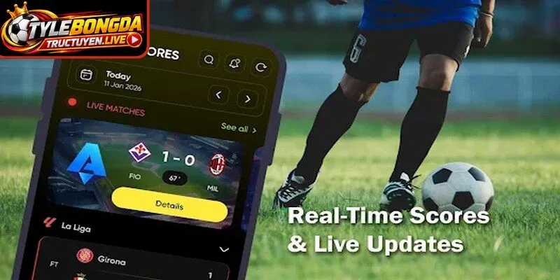 Live Score hỗ trợ truyền tải dữ liệu thể thao theo thời gian thực